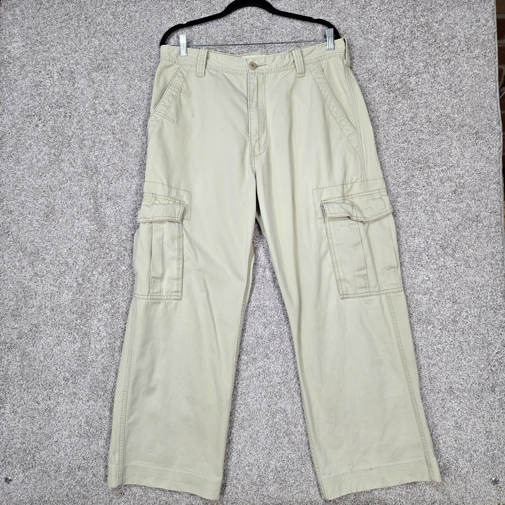Levis Cargo Pants Mens 34x28 Khaki Loose Straight Utility skater baggy Y2K